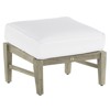 Croquet Coastal Oyster Grey Teak White Cushion Outdoor Ottoman