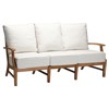 Croquet Coastal Natural Teak White Cushion Outdoor Sofa - 76"W