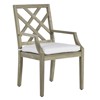 Haley French Oyster Grey Teak Wood Outdoor Dining Arm Chair