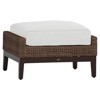 Peninsula Coastal Beach Dark Brown Woven Wicker Outdoor Ottoman
