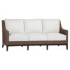 Peninsula Coastal Beach Dark Brown Woven Wicker Outdoor Sofa - 80"W