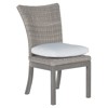 Rustic Modern Oyster Grey Woven Wicker Outdoor Dining Side Chair