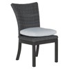 Rustic Modern Slate Grey Woven Wicker Outdoor Dining Side Chair