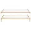 Rowan Modern Classic Glass Top Clear Acrylic Gold Metal Frame Rectangular Coffee Table