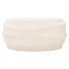 Mein Coastal Beach Ivory Textured Stonecast Round Outdoor Coffee Table