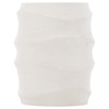 Mein Modern Classic White Natural Stonecast Block Accent Outdoor Side End Table