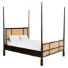 Harley Coastal Beach Black Wood Cane Poster Bed - King