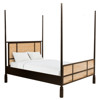 Harley Coastal Beach Black Wood Cane Poster Bed - Queen