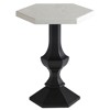 Pavlova French Ivory Stone Top Metal Hexagonal Outdoor Side Table