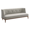 Chloe Mid Century Feather Chenille Upholstered Tufted Wood Sofa