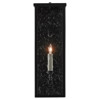 Tally Modern Classic Black Iron Glass Rectangular Outdoor Wall Sconce - Small