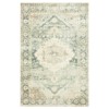 Jorvik French Country Green Medallion Patterned Rug - 3'3"x5'3"
