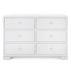 Frances Modern Classic White Grasscloth 6-Drawer Wood Dresser