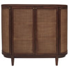 Daphne Mid Century Dark Acacia Wood Woven Cane Rattan Sideboard