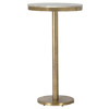 Freya Modern Classic White Marble Antique Brass Bar Table - 24"