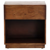 Scarlett Modern Classic Brown Acacia Wood Nightstand