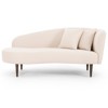James Modern Classic Beige Performance Brown Oak Wood Chaise Lounge - Right Arm Facing