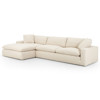 Sadie Modern Classic Cream Performance Chaise Sectional - Left Chaise - 137"