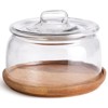 Adrian Rustic Lodge Glass Cloche Wood Tray