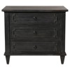 Sylvette French Country Black Wood Nightstand