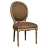 Chantelle French Country Brown Linen Oak King Louis Dining Chair