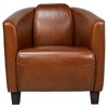 Megan Rustic Lodge Vintage Brown Leather Upholstered Arm Chair