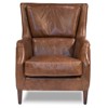 Janet Rustic Lodge Brown Leather Nailhead Trim Arm Chair