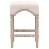 Christine French Country Beige Upholstered Natural Grey Wood Counter Stool
