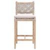 Kristoffer Coastal Beach Woven Rope Natural Grey Mahogany Counter Stool