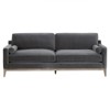 Stephanie Modern Classic Grey Velvet Oak Sofa - 86"