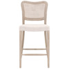 Zachary Coastal Beach Natural Grey Oak Wood Cane Back Counter Stool