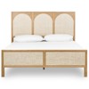 Allie Coastal Light Brown Oak Wood Natural Woven Cane Classic Bed - Queen