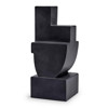 L'Objet Cubisme Industrial Loft Black Earthenware Textured Bookend Two