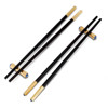 L'Objet Zen Modern Black Wood Gold Edge Chopsticks and Rests - Set of 2 Pairs