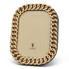 L'Objet Cuban Link Hollywood Regency Gold Plated Beveled Glass Photo Frame - 4x6