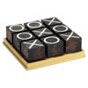 L'Objet Deco Modern Classic Black Natural Shells Brass Base Tic Tac Toe