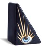 L'Objet Lito Modern Classic Blue Porcelain Gold Accent Bookend