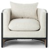 Jun Modern Cream Performance Upholstered Cushion Black Wood Cane Arm Chair
