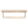 Sey Modern Beige Performance Upholstered Seat Gold Steel Bench