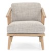 Aris Coastal Beach Grey Performance Upholstered Parawood Occasional Arm Chair