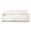 Mon Modern Classic White Upholstered Performance Natural Wood Sofa - 87"W