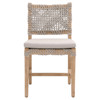 Kristoffer Coastal Beach Woven Rope Natural Grey Mahogany Dining Chair - Set of 2
