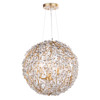 Cheshire Updated Traditional Clear Crystal Gold Leaf Metal Chandelier - Small