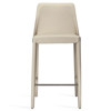 Malin Modern Classic Beige Leather Upholstered Nickel Steel Counter Stool