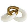 Terra Modern Classic Interlocking White Marble Brass Sculpture