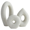 Coco Modern White Ricestone Sculptures - Set of 3