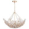 Cheshire Updated Traditional Crystal Flowers Shade Gold Metal Chandelier