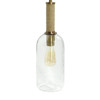 Palecek Bronson Updated Traditional Long Clear Glass Antique Brass Single Pendant