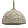 Palecek Wisteria Coastal Beach White Woven Wicker Statement Pendant