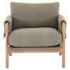 Damian Mid Century Modern Olive Upholstered Brown Wood Living Room Arm Chair